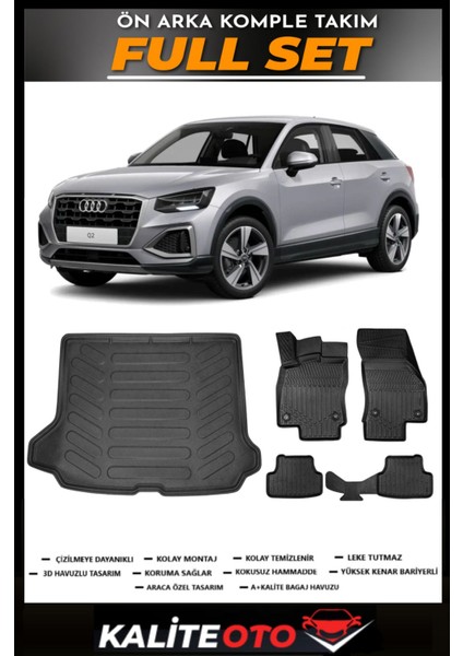Audi Q2 Bagaj Havuzu+4.5d Havuzlu Paspas Seti 2025 Model