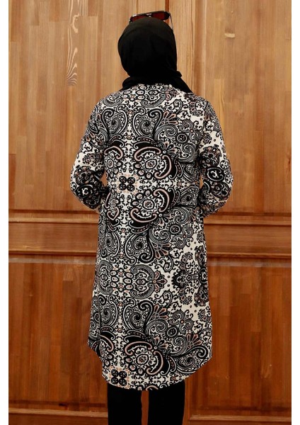 - Desenli Siyah Tesettür Viskon Tunik 11524S indirimleri