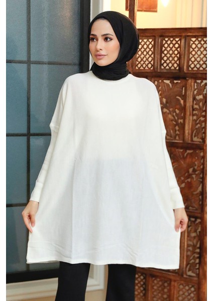 - Ekru Tesettür Triko Panço 3399E