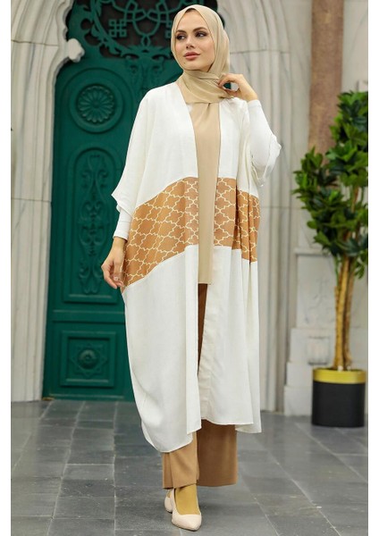 - Blok Desenli Camel Tesettür Kimono 8664C fiyatları