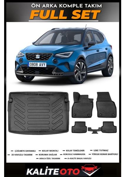 Seat Arona Üst Bagaj Havuzu+4.5d Havuzlu Paspas Seti 2023 Model