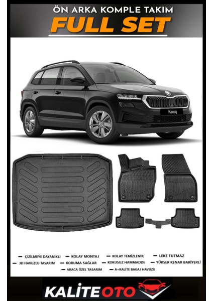 Skoda Karoq Bagaj Havuzu+4.5d Havuzlu Paspas Seti 2024 Model