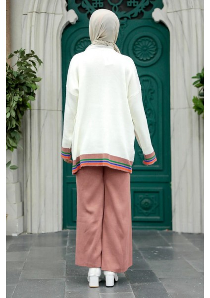 Desenli Gül Kurusu Tesettür Triko Ikili Takım 6398GK fırsatları