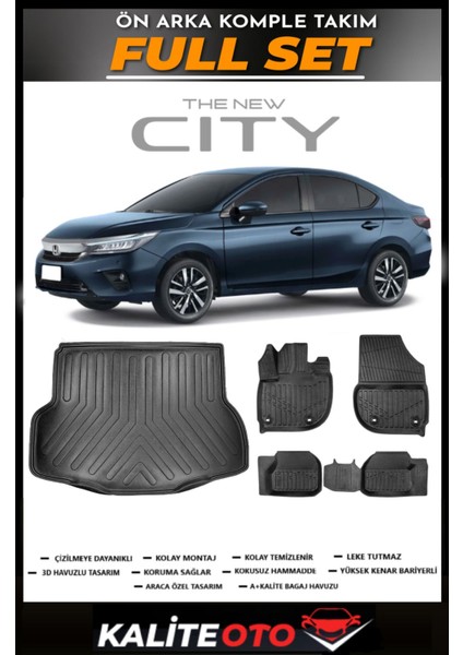 Honda City Bagaj Havuzu+4.5d Havuzlu Paspas Seti 2025 Model