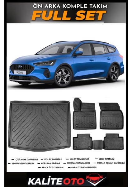 Ford Focus 5 Stw Alt Bagaj Havuzu+4.5d Havuzlu Paspas Seti 2019 Model