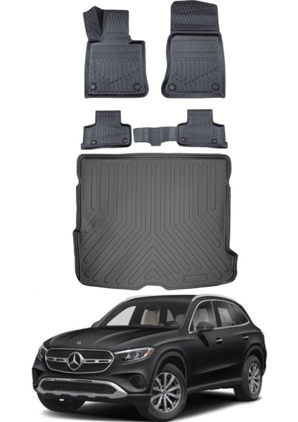 Mercedes Glc Suv 2024 Model Bagaj Havuzu Araca Özel Siyah Paspas Takımı