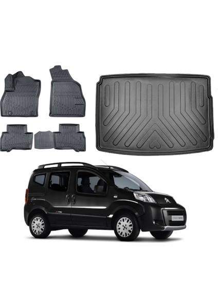 Citroen Nemo Combi 2016 Model 3D Bagaj Havuzu+3d Araca Özel Paspas Takımı Birebir Uyumlu