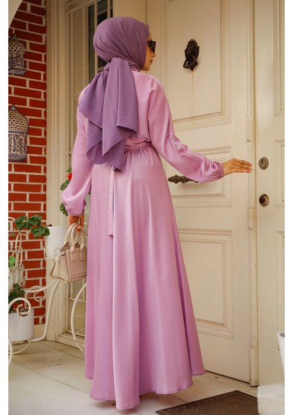 - Lila Saten Tesettür Elbise 5727LILA fırsatları