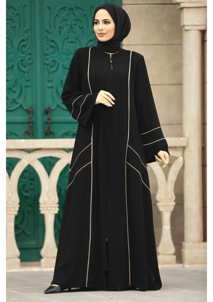 - Fermuarlı Siyah Tesettür Rabia Krep Ferace 35162S fiyatları