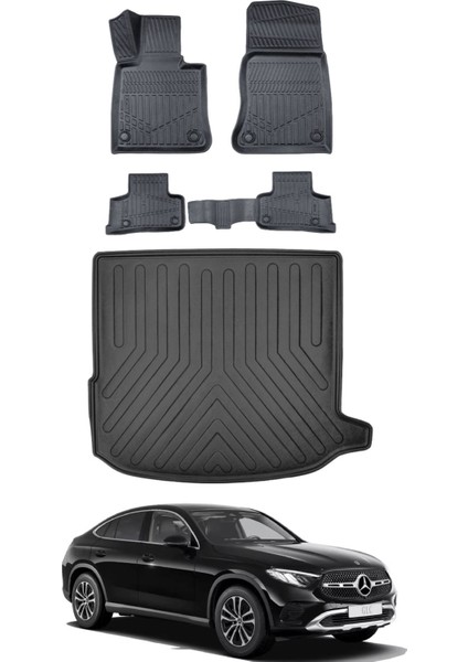 Mercedes Glc Coupe 2025 Model Bagaj Havuzu Araca Özel Siyah Paspas Takımı