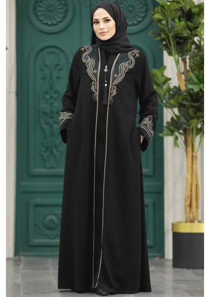 - Desenli Fermuarlı Tesettür Abaya 41565DSN2 modelleri