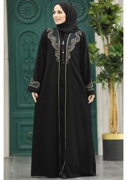 - Desenli Fermuarlı Tesettür Abaya 41565DSN2 indirimleri