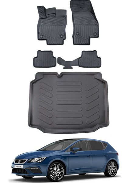 Seat Leon 2014 Model Bagaj Havuzu Araca Özel Siyah Paspas Takımı