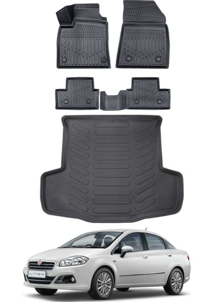 Fiat Linea 2013 Model Bagaj Havuzu Araca Özel Siyah Paspas Takımı
