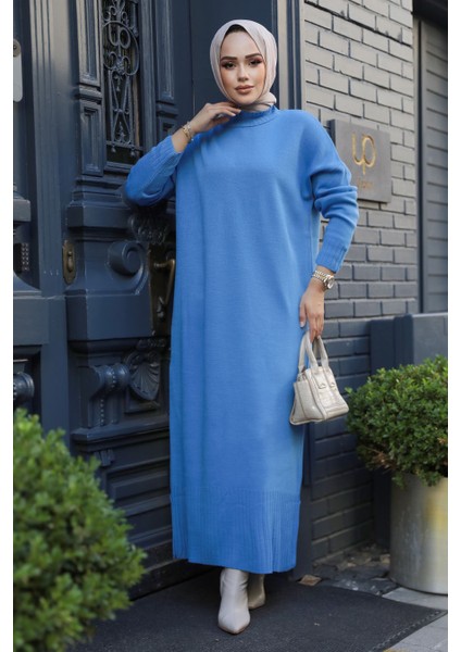 - Mavi Tesettür Triko Elbise 3409M modelleri
