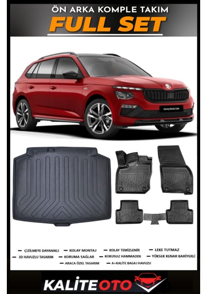 Skoda Kamiq Bagaj Havuzu+4.5d Havuzlu Paspas Seti 2023 Model