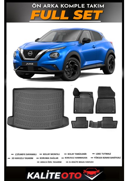 Nisan Juke Üst Bagaj Havuzu+4.5d Havuzlu Paspas Seti 2023 Model