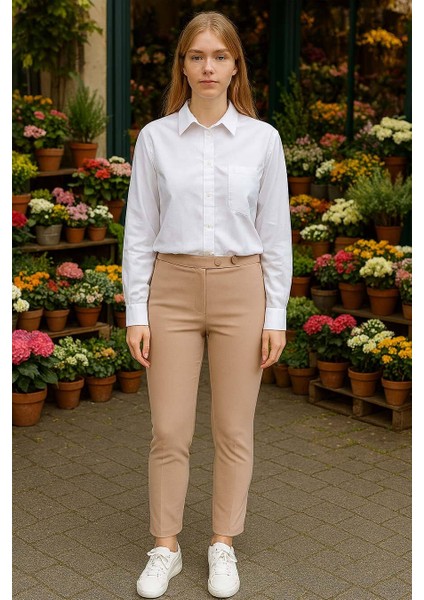 - Dar Paça Vizon Tesettür Pantolon 1052V