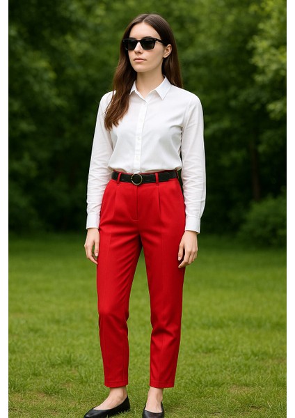 - Kırmızı Tesettür Pantolon 1062K