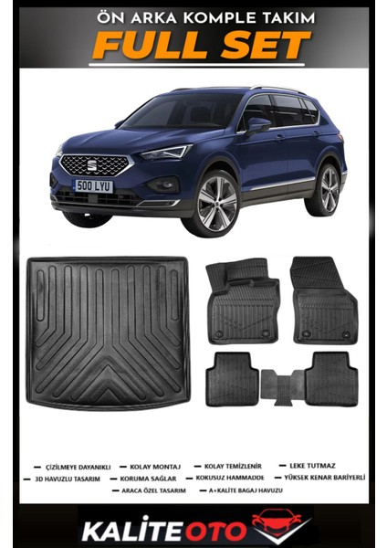 Seat Taracco 5 Koltuk Bagaj Havuzu+4.5d Havuzlu Paspas Seti 2021 Model