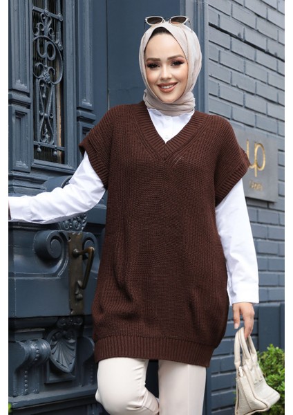 - Kahverengi Tesettür Triko Süveter 4786KH fiyatları