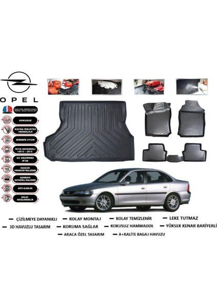 Opel Vectra B 2002 Model Bagaj Havuzu Araca Özel Paspas Takımı Flex