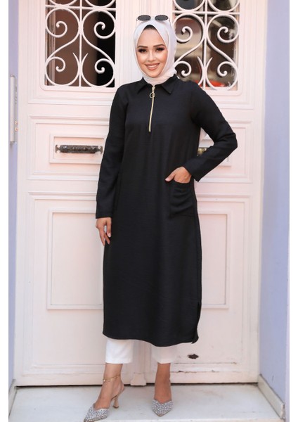 Cepli Siyah Tesettür Tunik 4771S fiyatları