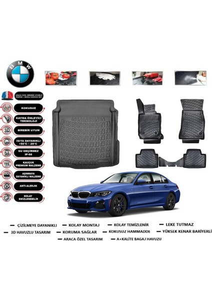 Bmw 3 Serisi G20 2020 Model Bagaj Havuzu Araca Özel Paspas Takımı Flex