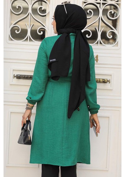 Kemerli Yeşil Tesettür Tunik 646Y modelleri