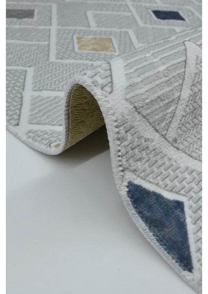 Kaymaz Tabanlı Kesme Kabartmalı Salon Koridor Mutfak Halısı 5031G Gri fırsatları