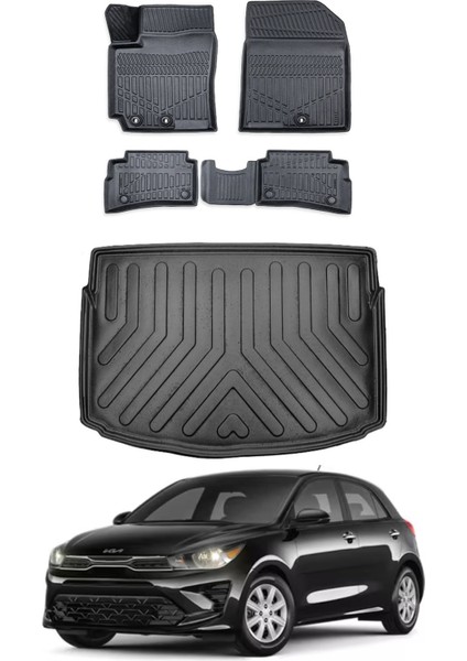 Kia Rio Hatchback 2023 Model Bagaj Havuzu Araca Özel Siyah Paspas Takımı