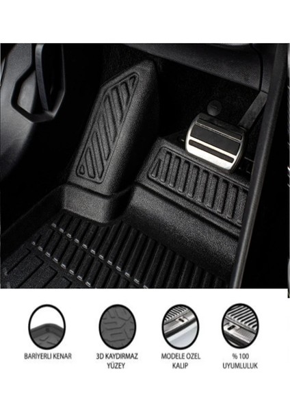 Citroen Nemo 2008 Model Tam Uyumlu Kokusuz 3D Havuzlu Paspas indirimleri