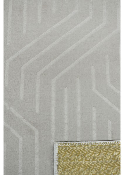 Kaymaz Tabanlı Kesme Kabartmalı Salon Koridor Mutfak Halısı 5025V Vizon modelleri