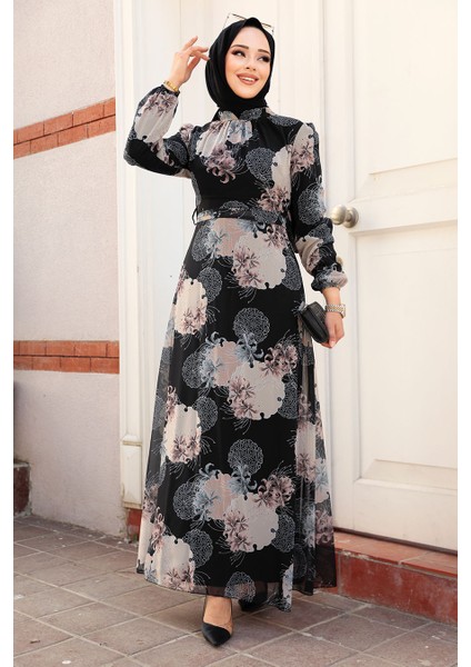 - Çiçek Desenli Vizon Tesettür Elbise 279323V fiyatları
