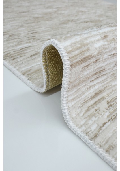 Kaymaz Tabanlı Kesme Kabartmalı Salon Koridor Mutfak Halısı 5015V Vizon