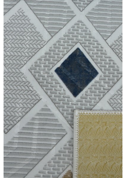 Kaymaz Tabanlı Kesme Kabartmalı Salon Koridor Mutfak Halısı 5031G Gri modelleri