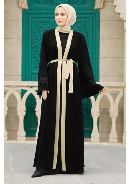 - Kemerli Bej Tesettür Abaya 55440BEJ modelleri