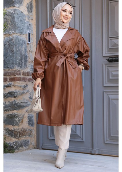 Deri Taba Tesettür Kap 1640TB