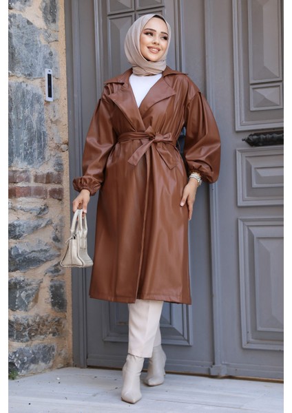 Deri Taba Tesettür Kap 1640TB modelleri