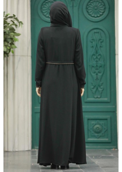 - Fermuarlı Siyah Tesettür Rabia Krep Ferace 617S modelleri