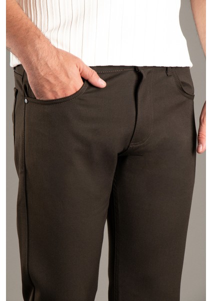 Erkek Kahve Esnek Keten Pantolon fiyatları