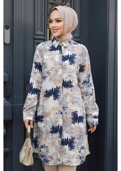 Desenli Vizon Tesettür Tunik 11677V fırsatları
