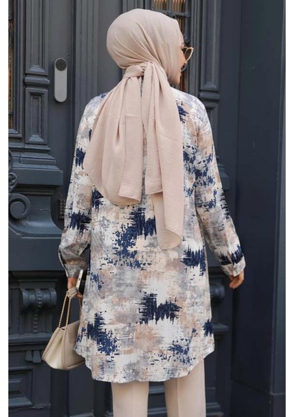 Desenli Vizon Tesettür Tunik 11677V indirimleri