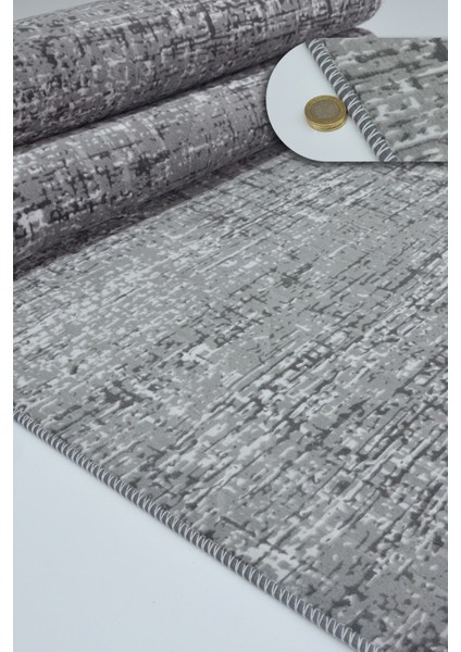 Kaymaz Tabanlı Kesme Kabartmalı Salon Koridor Mutfak HALISI5002A Antrasit