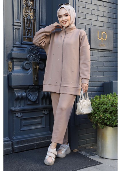 Fermuarlı Bisküvi Tesettür Ikili Takım 12401BS