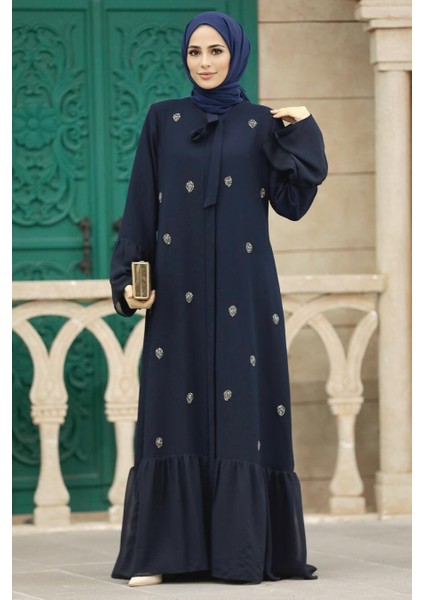 - Boncuk Detaylı Lacivert Tesettür Ferace 30072L fiyatları