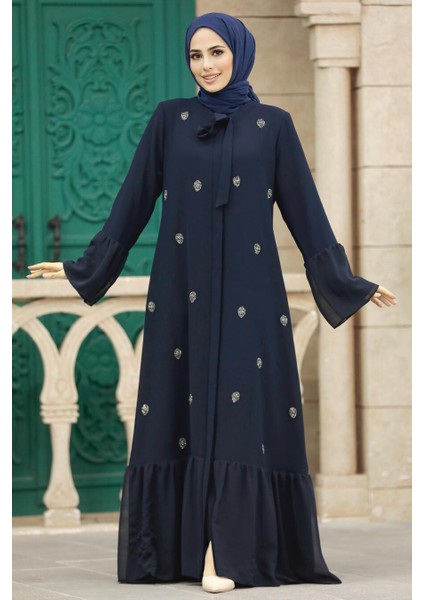 - Boncuk Detaylı Lacivert Tesettür Ferace 30072L fırsatları