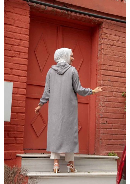 - Kapşonlu Gri Tesettür Kap 511GR fırsatları