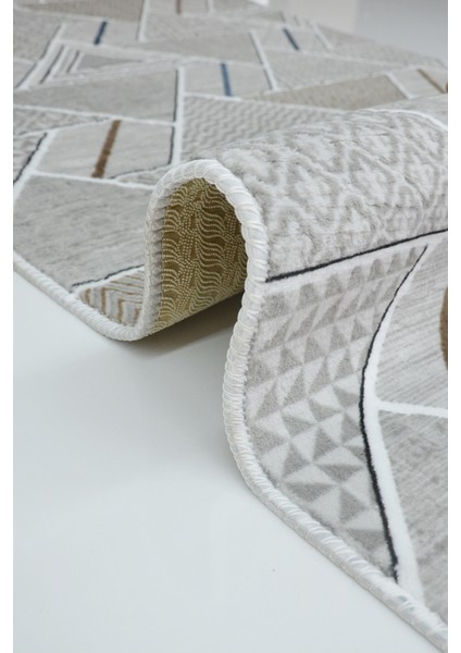 Kaymaz Tabanlı Kesme Kabartmalı Salon Koridor Mutfak HALISI5017G Gri fırsatları