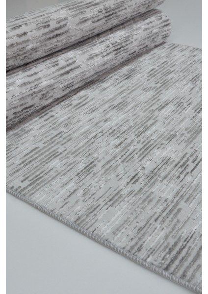 Kaymaz Tabanlı Kesme Kabartmalı Salon Koridor Mutfak HALISI5015G Gri